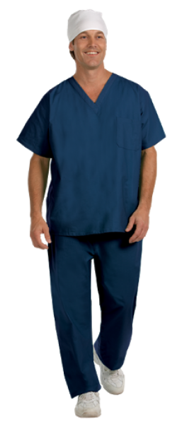 Blue Nurse Uniform - High Quality, 100% Cotton / With Nurse Cap / Blue /  Scrubs